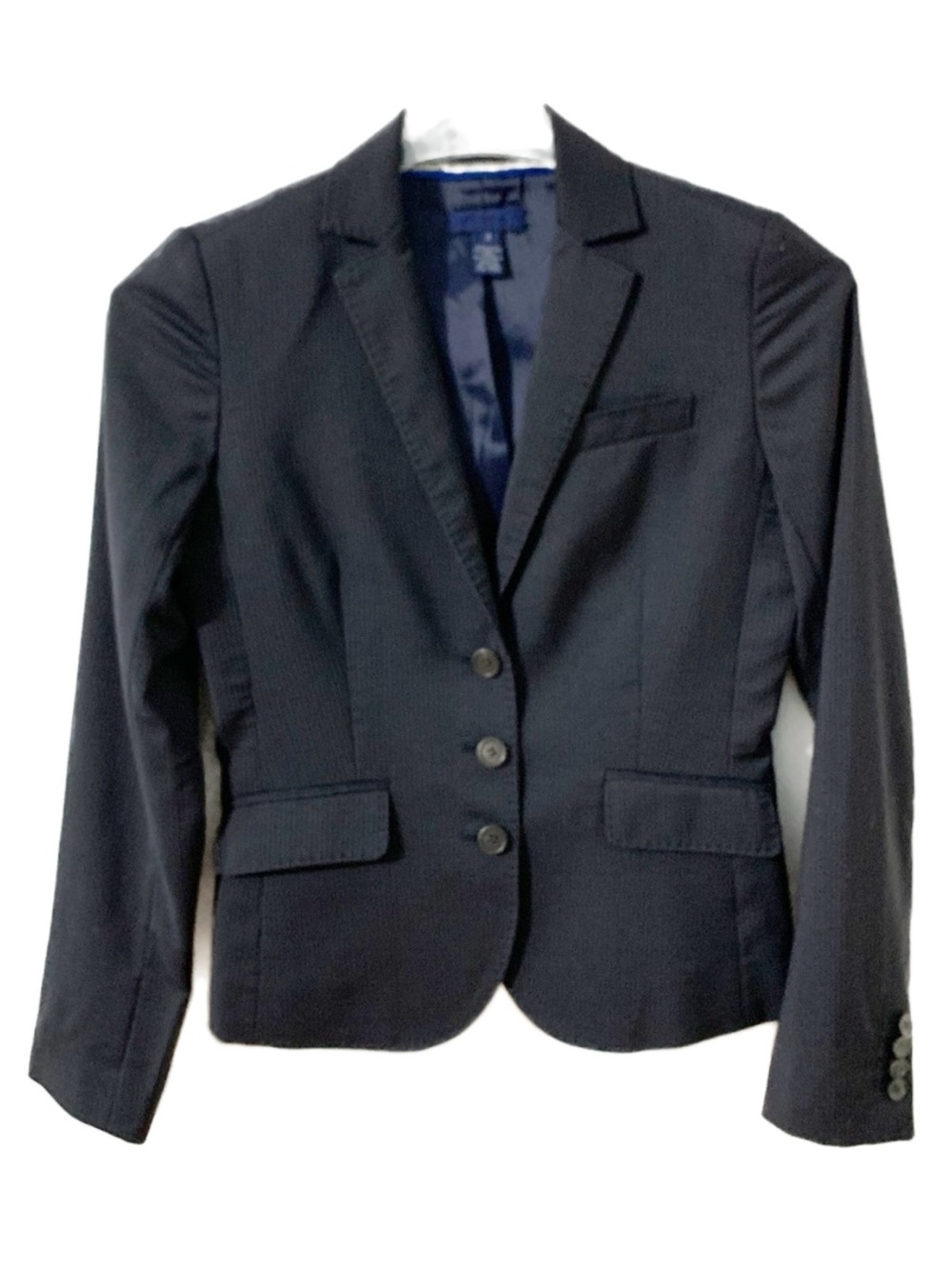 J Crew Italian Wool Fully Lined Pinstripe Blazer Two Button Blazer Notched Lapel